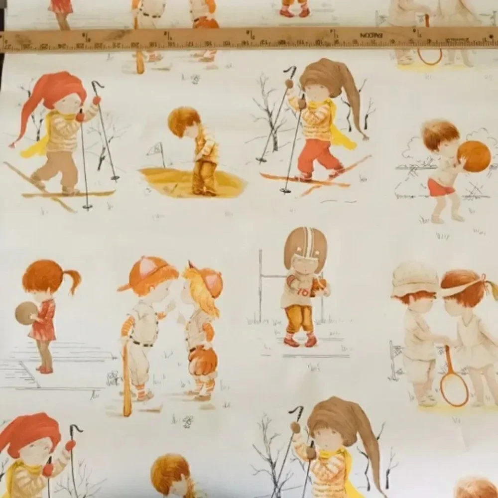 VINTAGE Wallpaper Fran Mar 1978 Nursery 2+ Roll Girls Bedroom Playroom 27'' W
